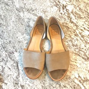 Dolce Vita nude open toe slides in suede